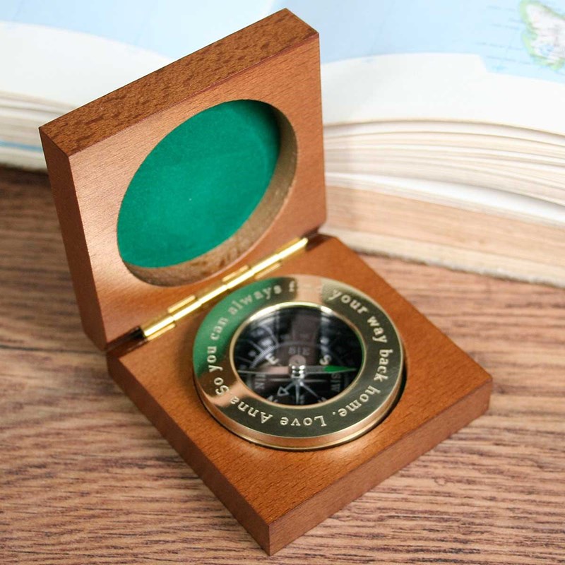 Personalised Brass Traveller's Compass