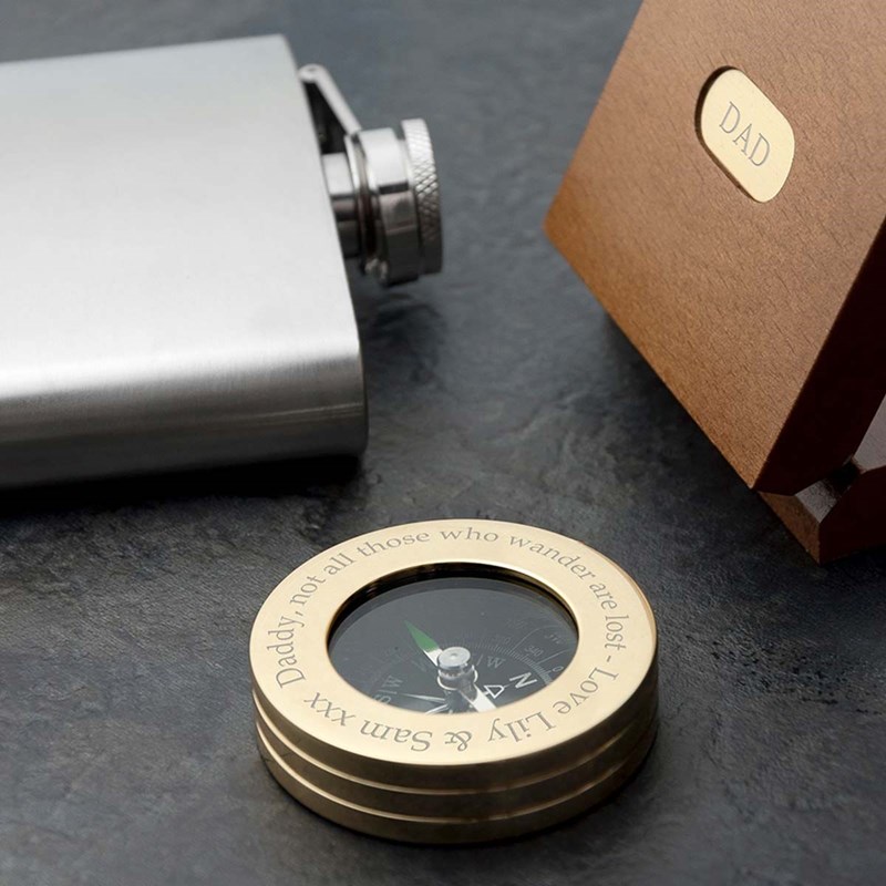 Personalised Brass Traveller's Compass