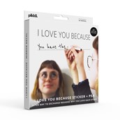 'I Love You Because' Mirror Sticker and Pen