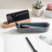 Felt Pencil Case and Phone Stand