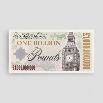 One Billion Pound Note | Single Note or Set of 10