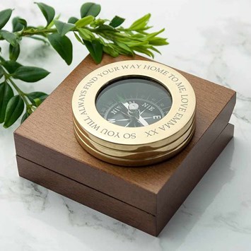 Personalised Brass Traveller's Compass Personalised Brass Traveller's Compass