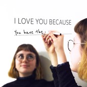 'I Love You Because' Mirror Sticker and Pen